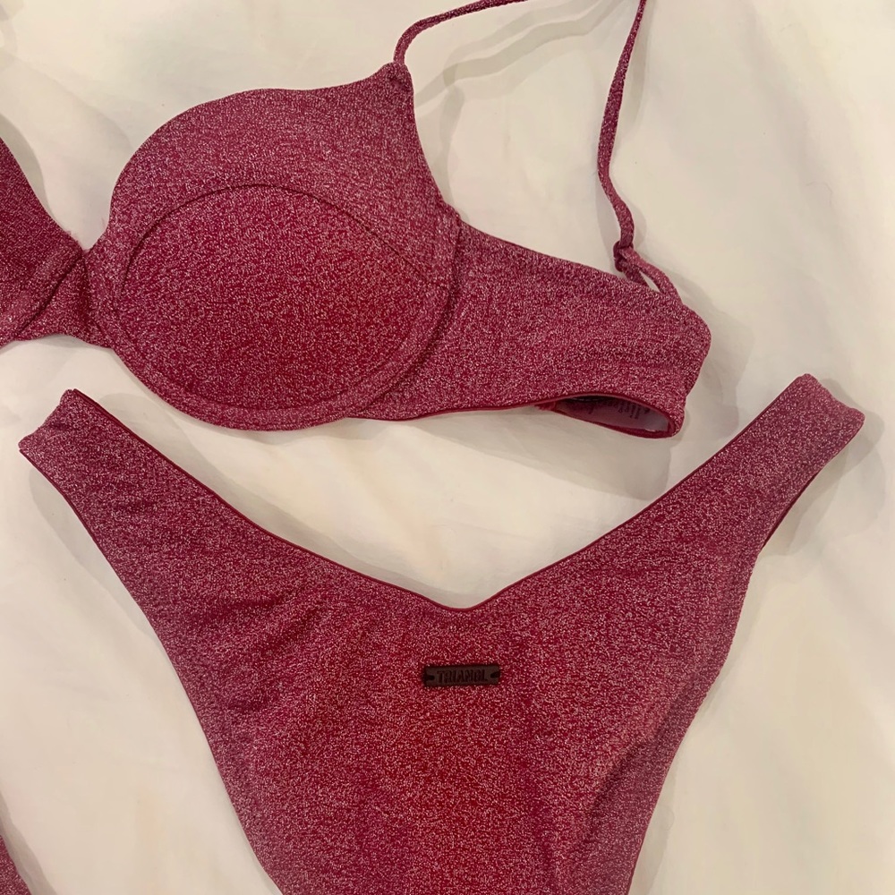 XS grape sparkle triangl bikini TOP